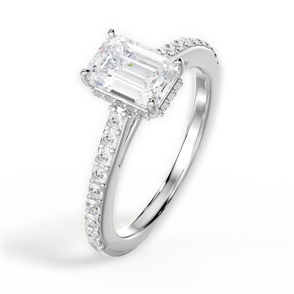 14kt White Gold/18kt White Gold/Platinum/emerald/side