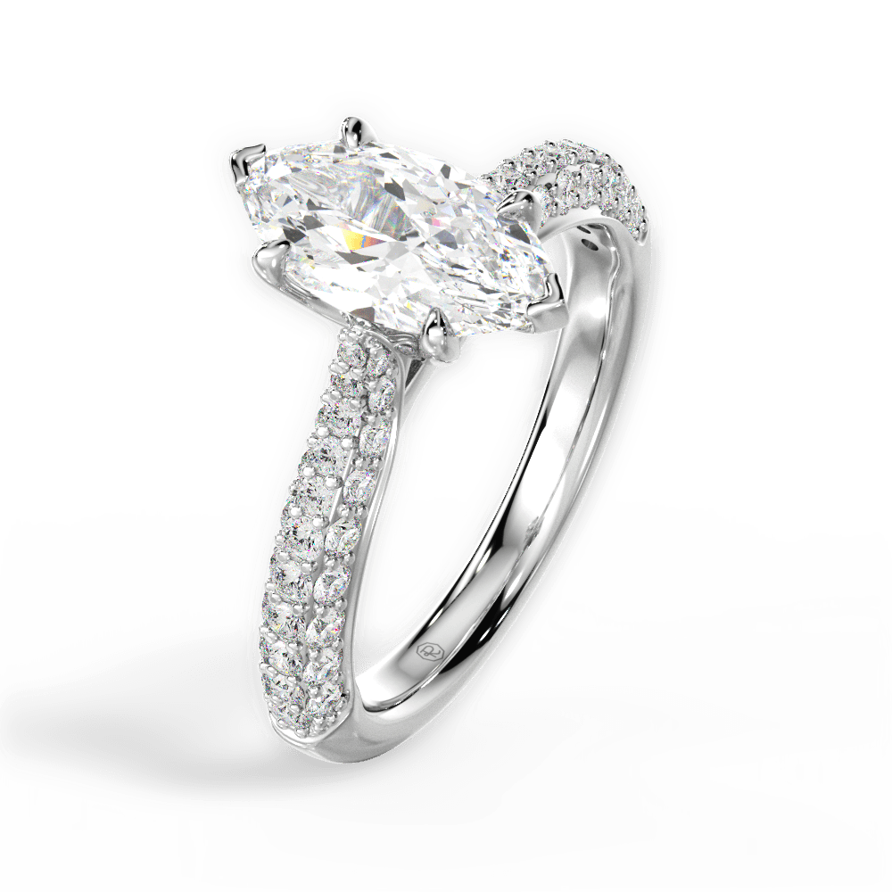 14kt White Gold/18kt White Gold/Platinum/marquise/side