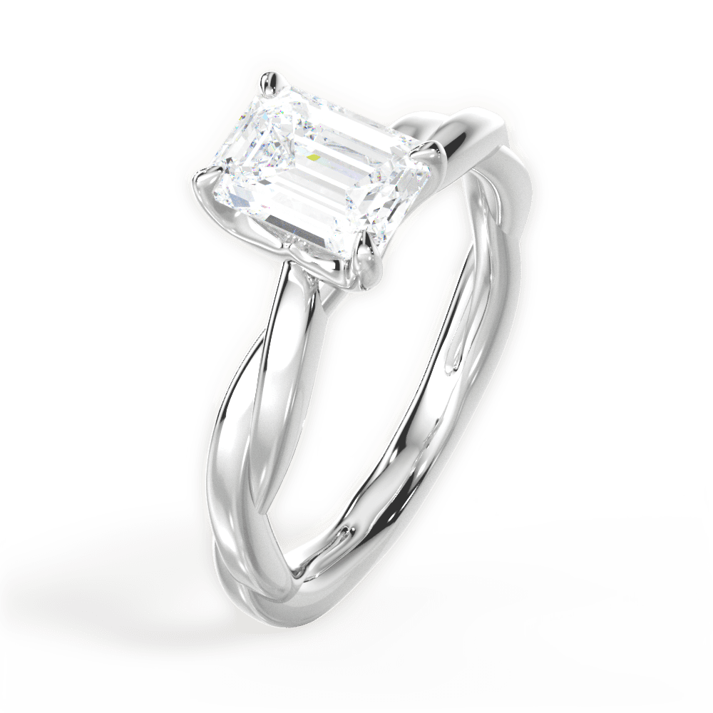 14kt White Gold/18kt White Gold/Platinum/emerald/side