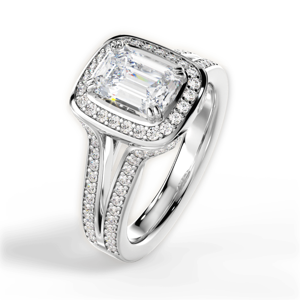 14kt White Gold/18kt White Gold/Platinum/emerald/side
