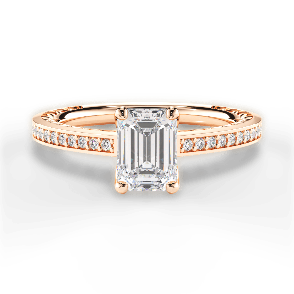 14kt Rose Gold/18kt Rose Gold/emerald/top