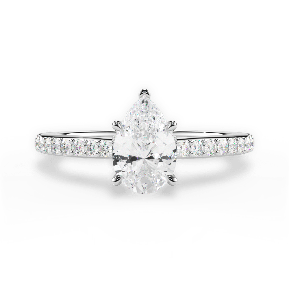 14kt White Gold/18kt White Gold/Platinum/pear/top