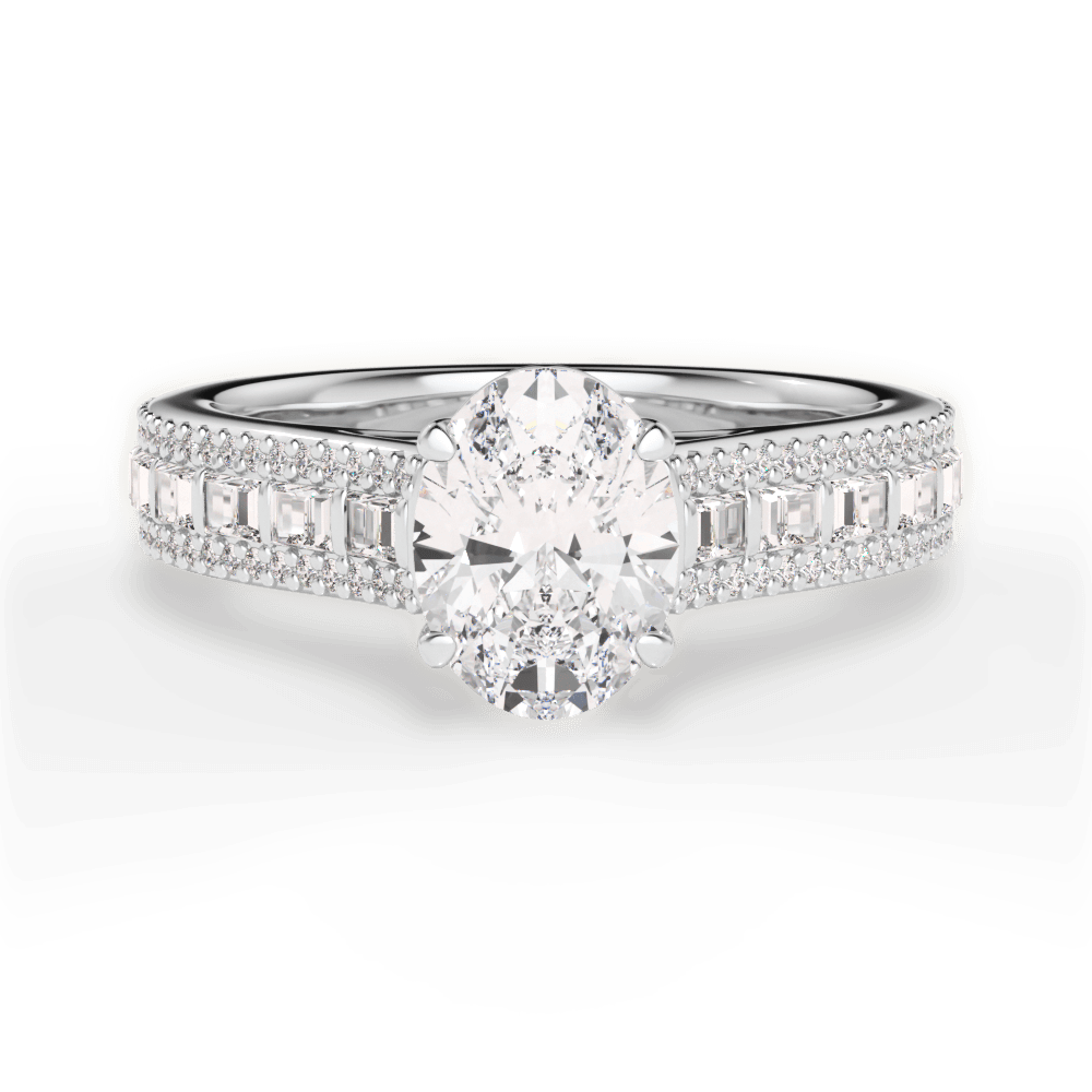 14kt White Gold/18kt White Gold/Platinum/oval/top