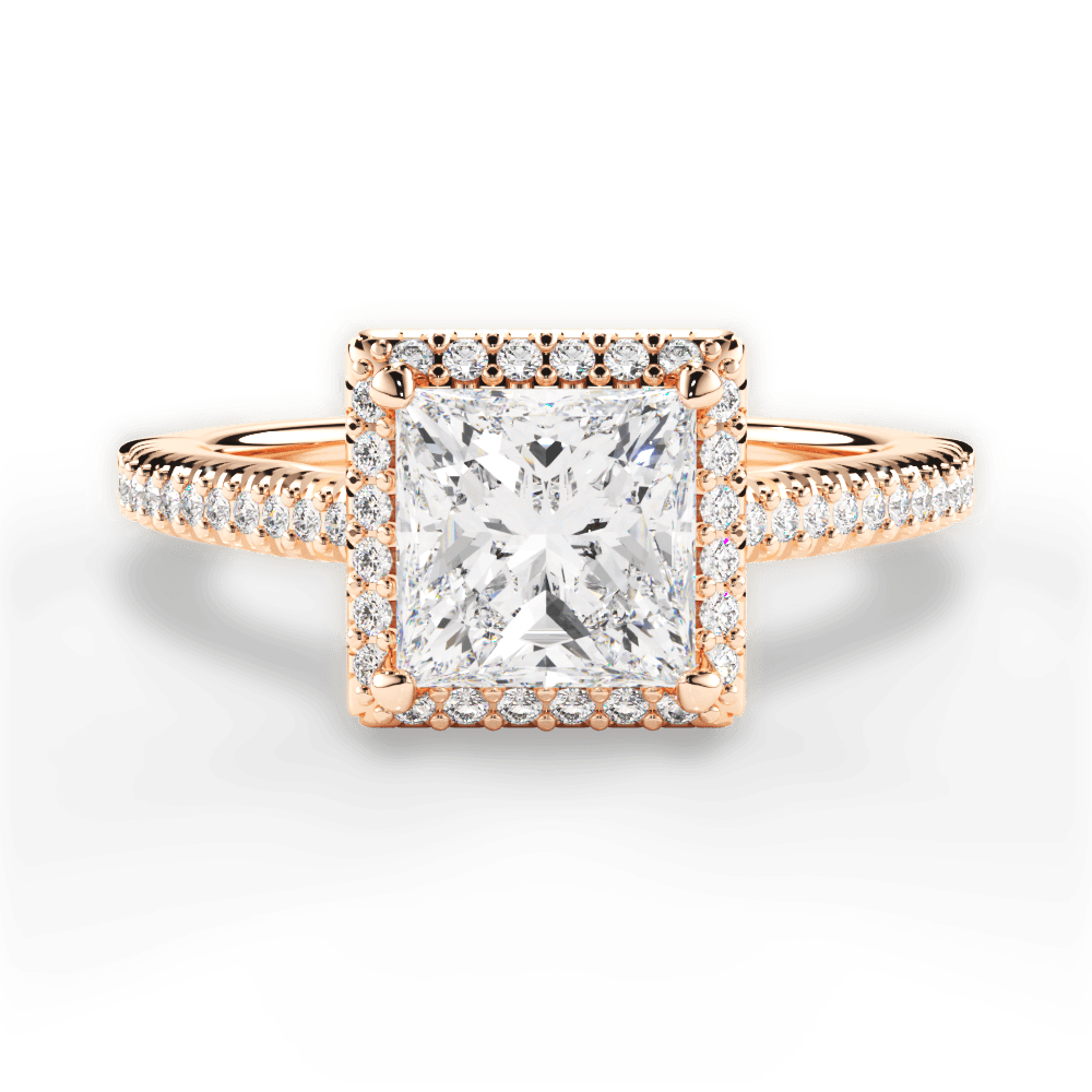 14kt Rose Gold/18kt Rose Gold/princess/top