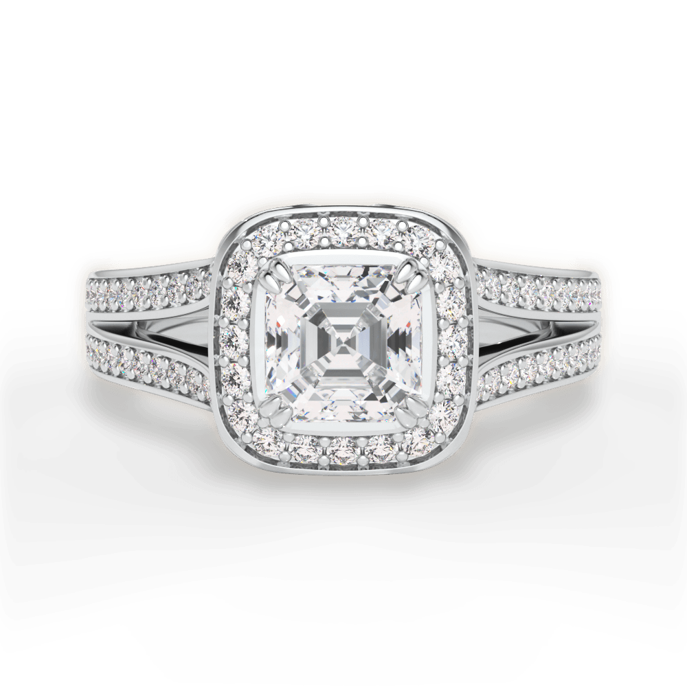 14kt White Gold/18kt White Gold/Platinum/asscher/top