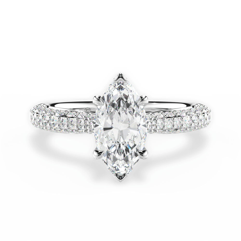 14kt White Gold/18kt White Gold/Platinum/marquise/top