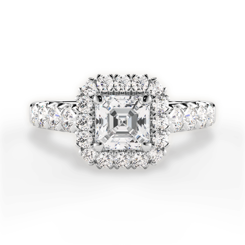 14kt White Gold/18kt White Gold/Platinum/asscher/top