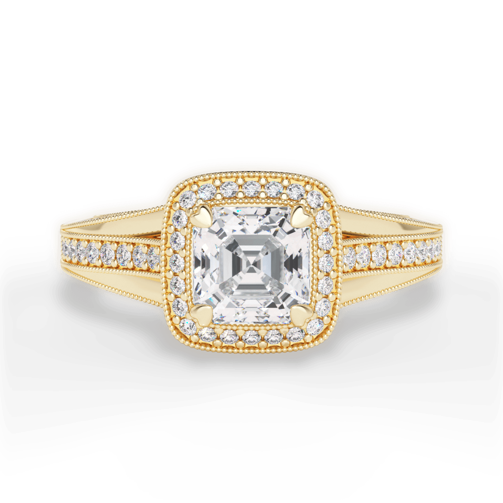 14kt Yellow Gold/18kt Yellow Gold/asscher/top