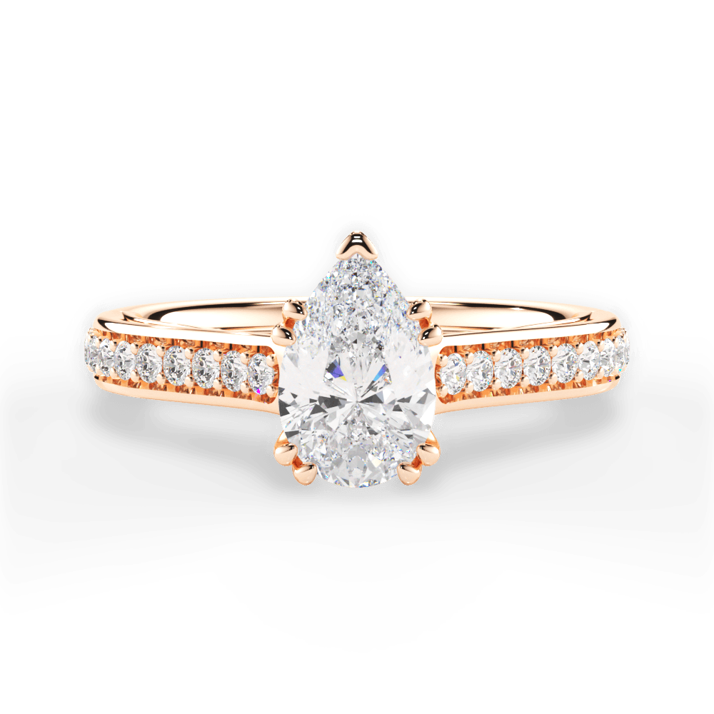 14kt Rose Gold/18kt Rose Gold/pear/top