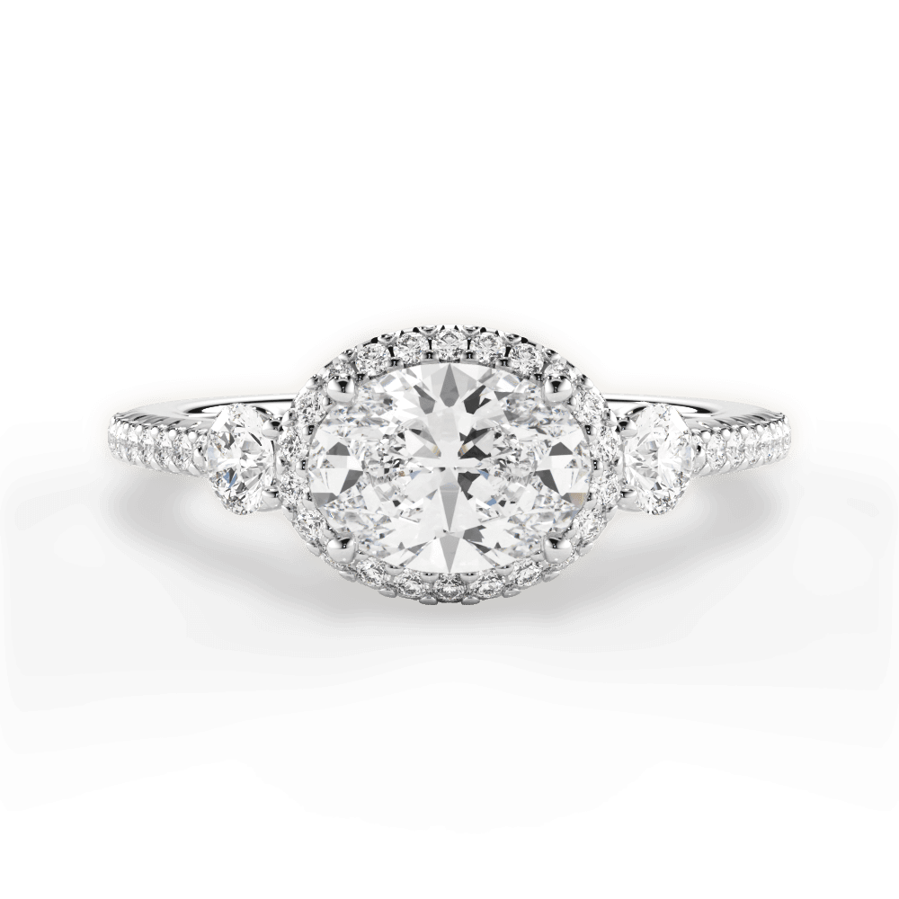 14kt White Gold/18kt White Gold/Platinum/oval/top
