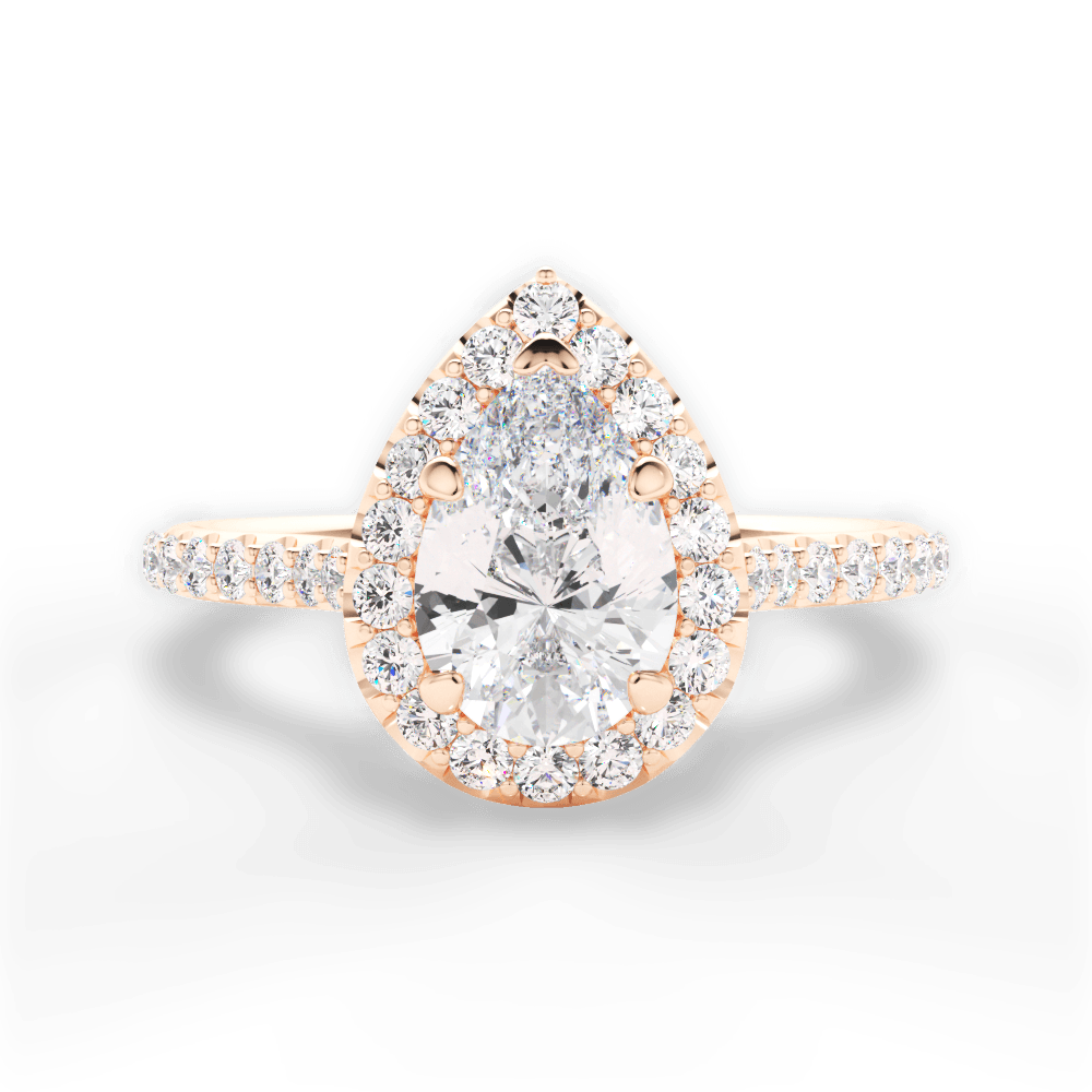 14kt Rose Gold/18kt Rose Gold/pear/top
