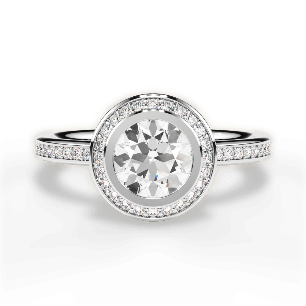 14kt White Gold/18kt White Gold/Platinum/round/top