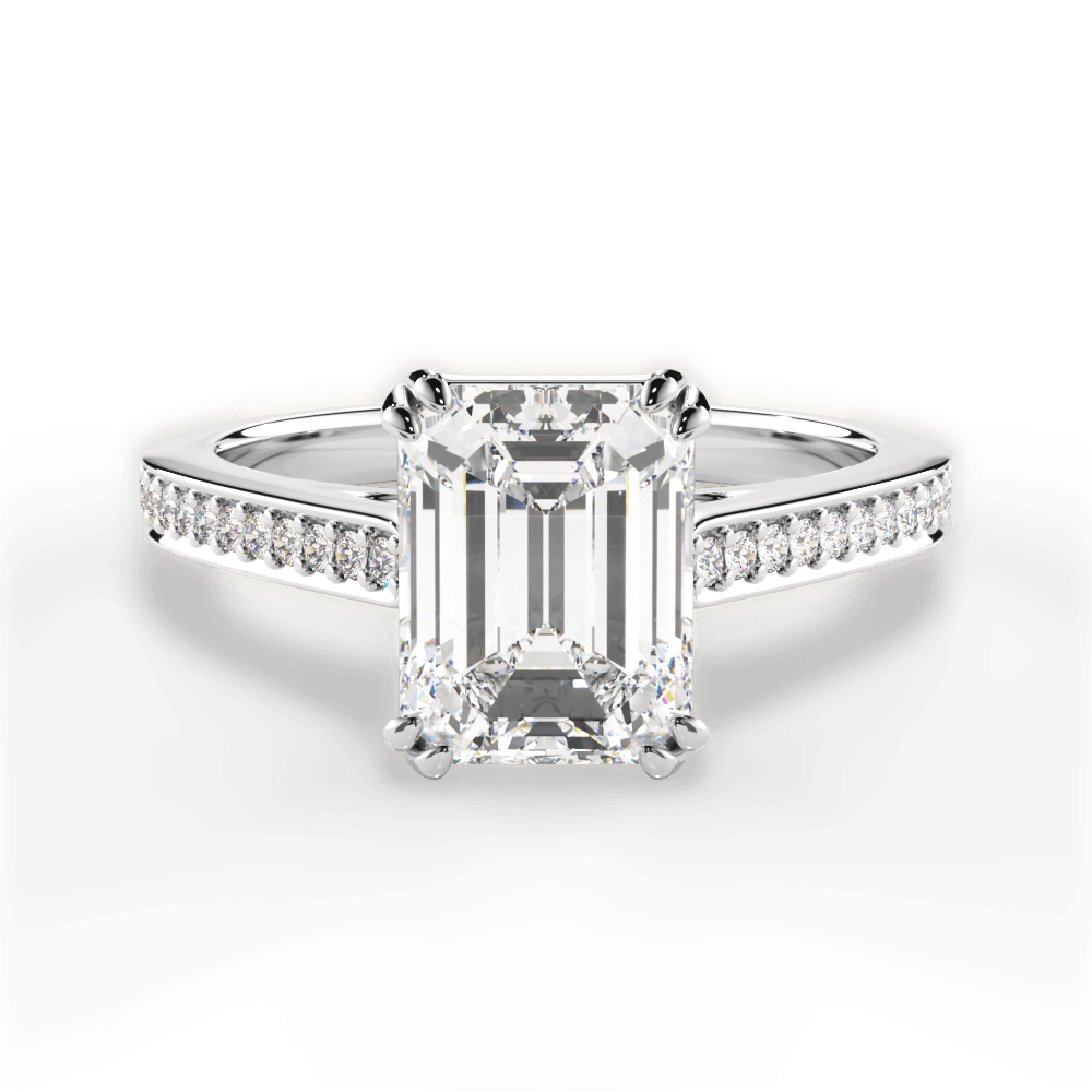 14kt White Gold/18kt White Gold/Platinum/emerald/top
