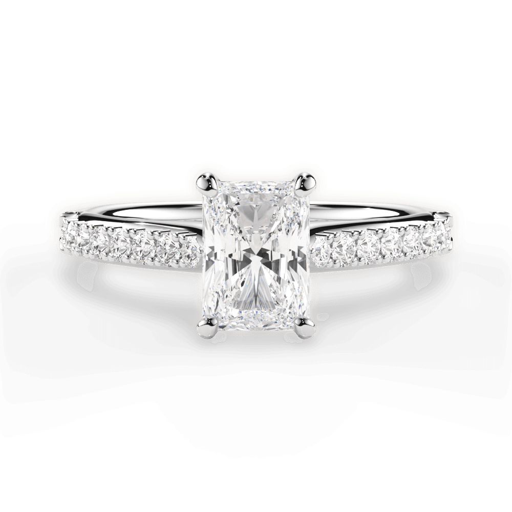 14kt White Gold/18kt White Gold/Platinum/radiant/top