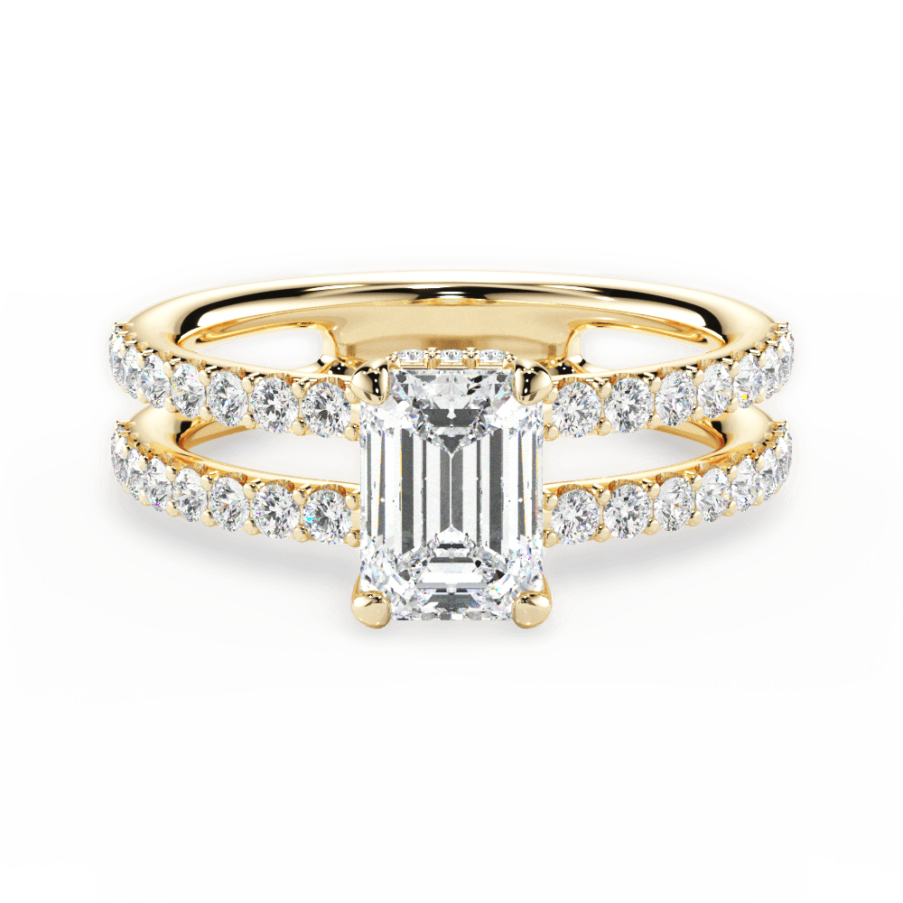 14kt Yellow Gold/18kt Yellow Gold/emerald/top