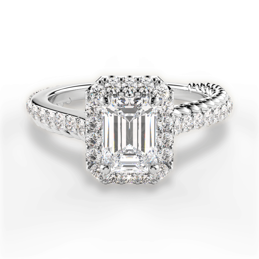 14kt White Gold/18kt White Gold/Platinum/emerald/top