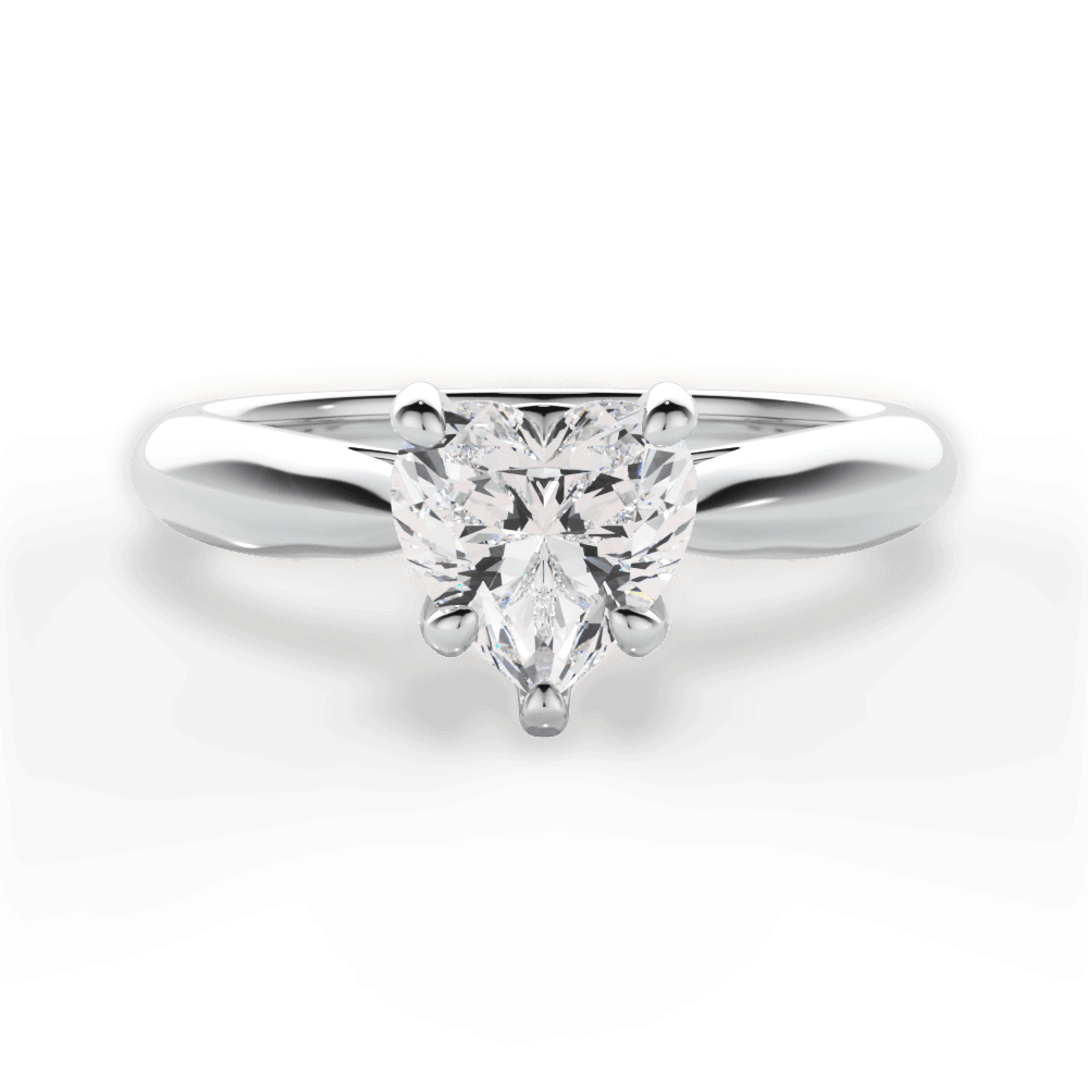 14kt White Gold/18kt White Gold/Platinum/heart/top