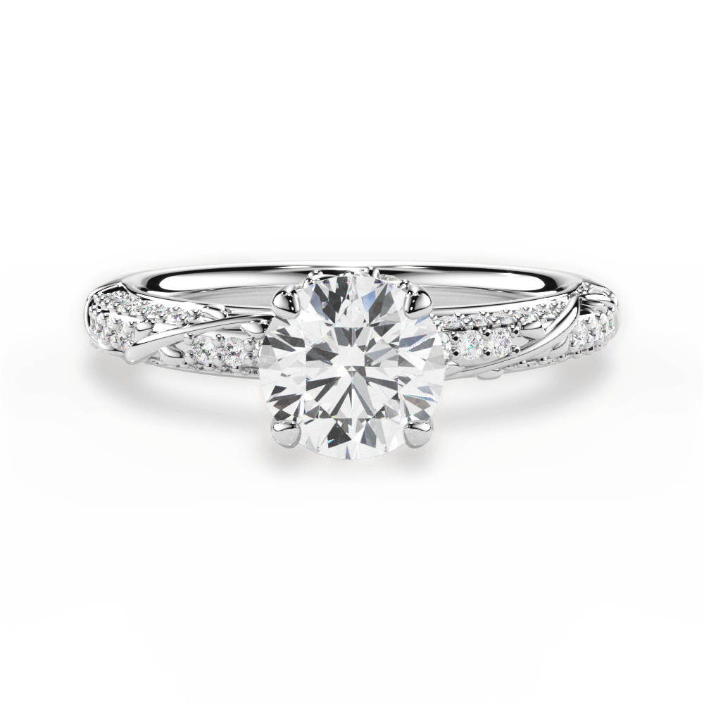 14kt White Gold/18kt White Gold/Platinum/round/top