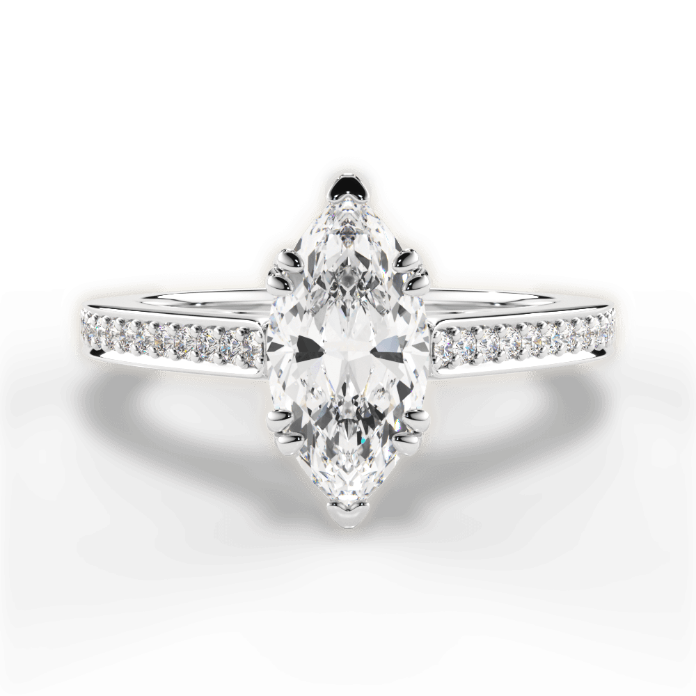 14kt White Gold/18kt White Gold/Platinum/marquise/top
