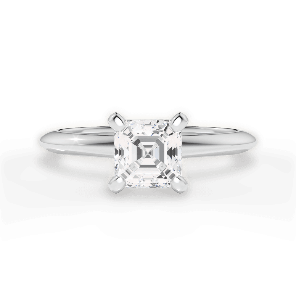 14kt White Gold/18kt White Gold/Platinum/asscher/top