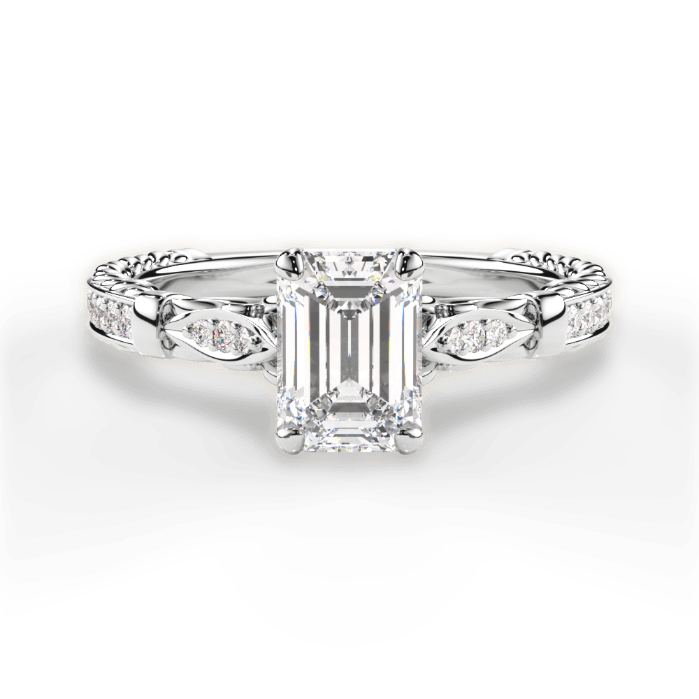14kt White Gold/18kt White Gold/Platinum/emerald/top