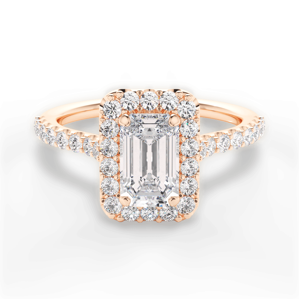 14kt Rose Gold/18kt Rose Gold/emerald/top