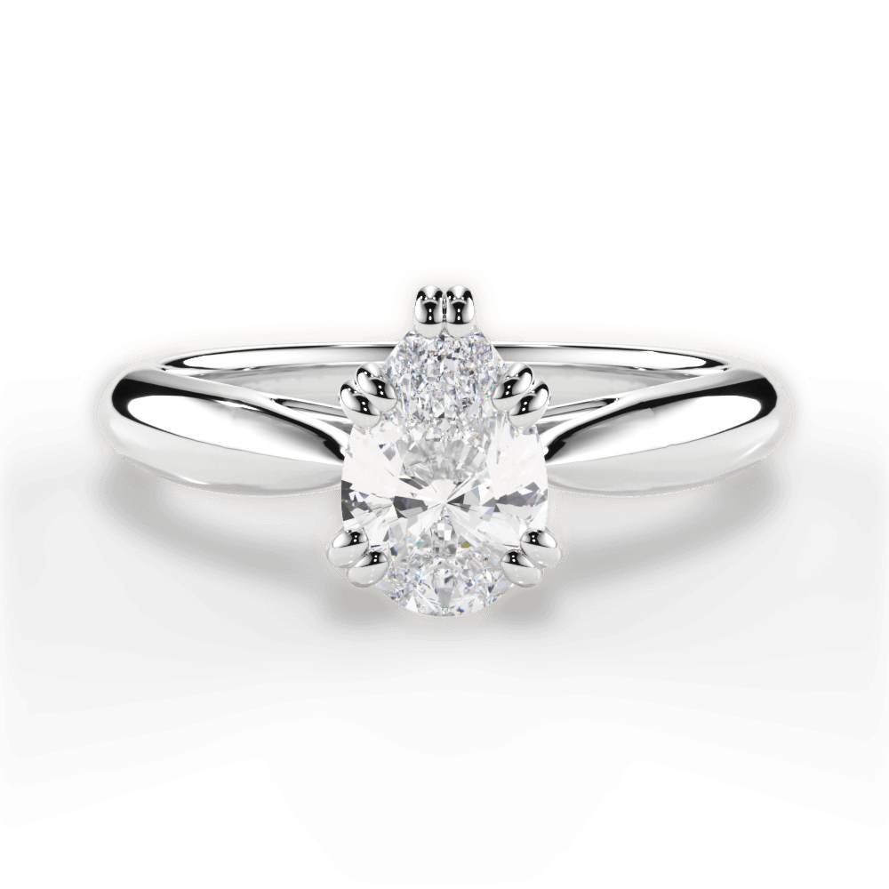 14kt White Gold/18kt White Gold/Platinum/pear/top