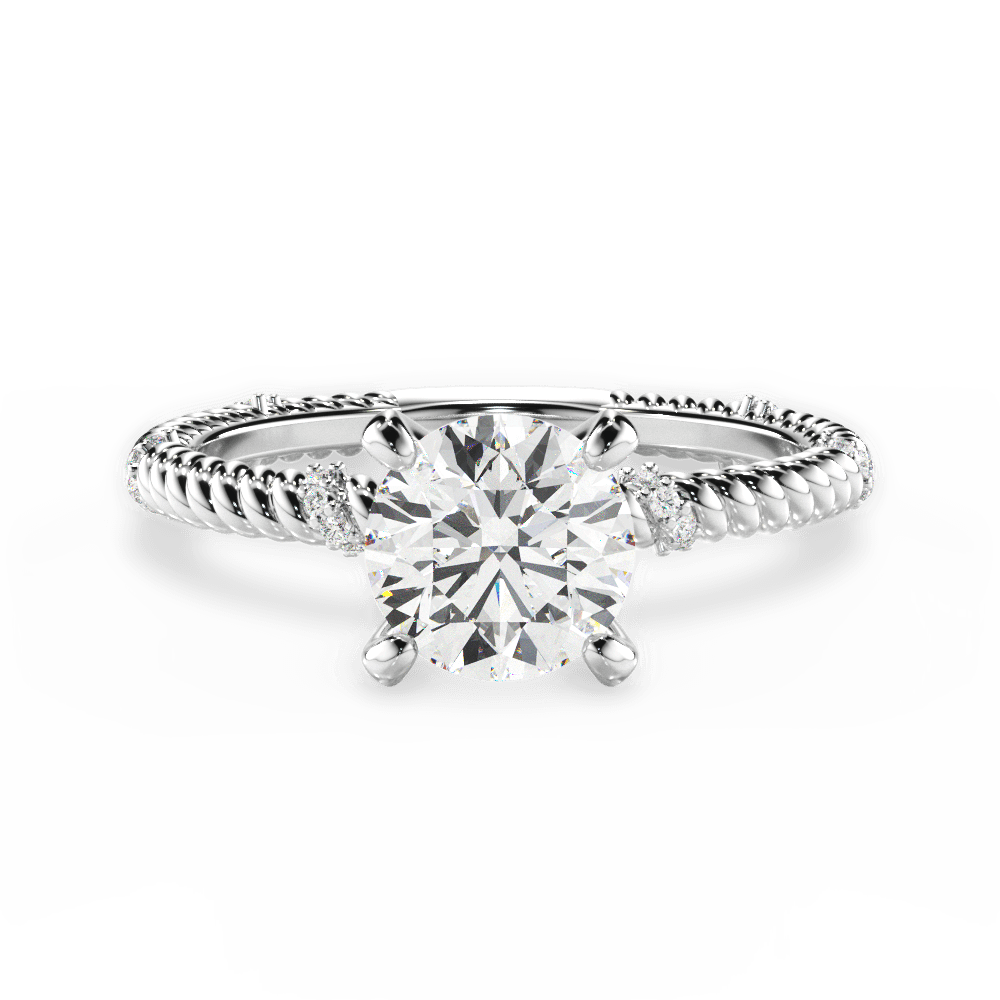 14kt White Gold/18kt White Gold/Platinum/round/top