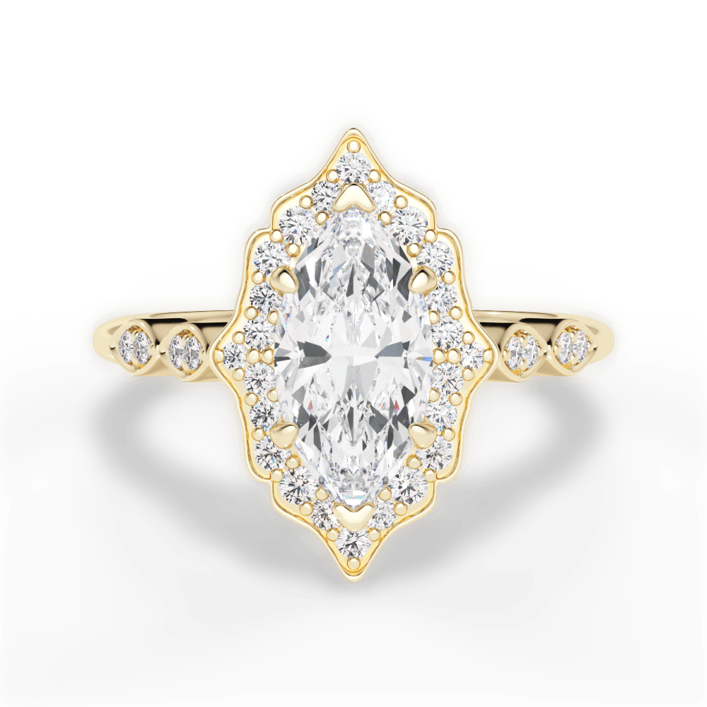 14kt Yellow Gold/18kt Yellow Gold/marquise/top