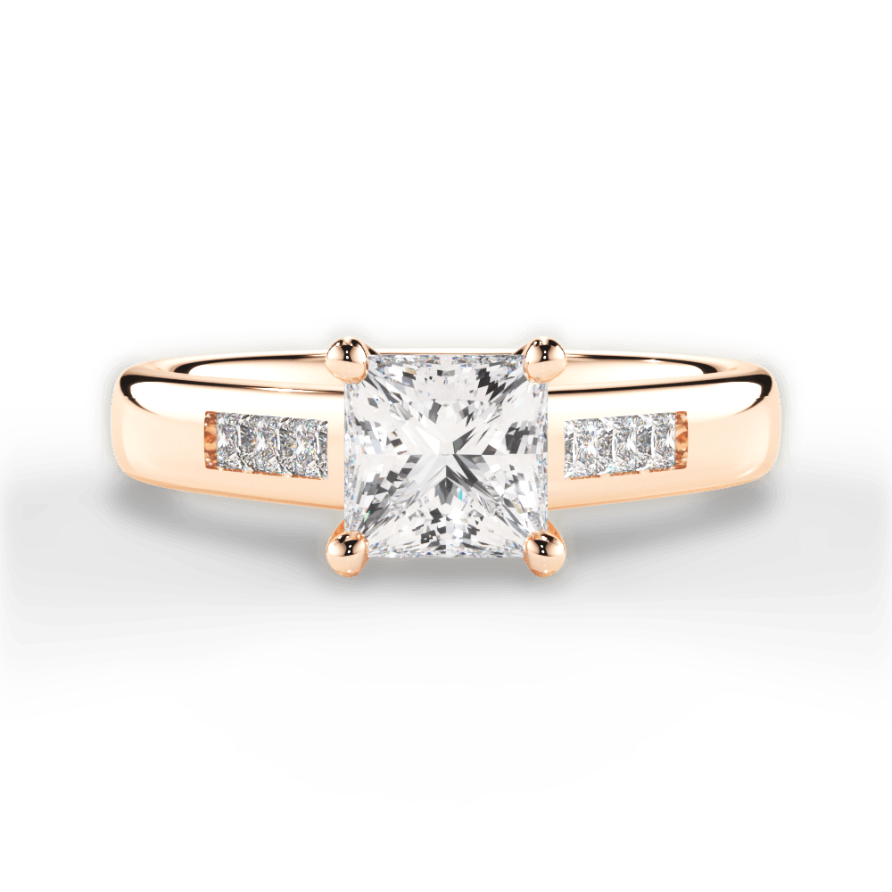 14kt Rose Gold/18kt Rose Gold/princess/top