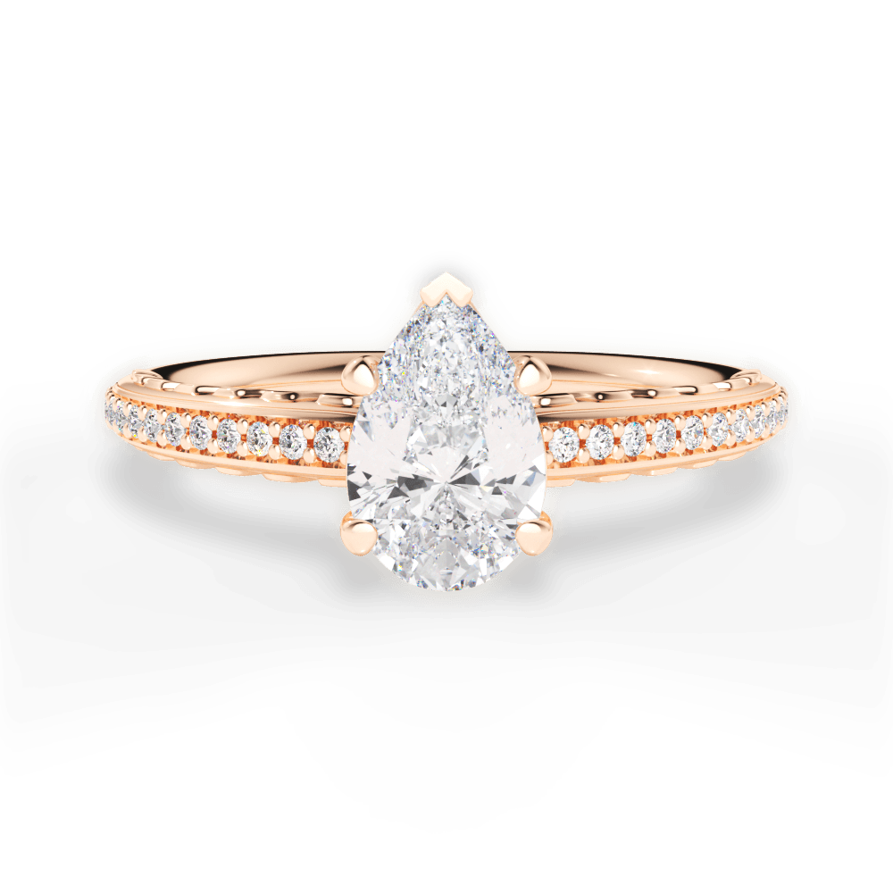 14kt Rose Gold/18kt Rose Gold/pear/top