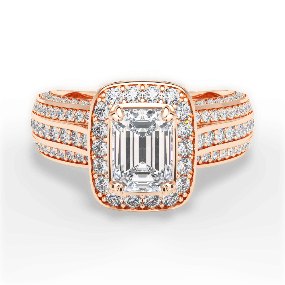 14kt Rose Gold/18kt Rose Gold/emerald/top