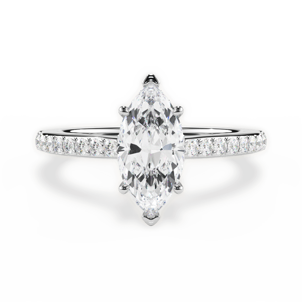 14kt White Gold/18kt White Gold/Platinum/marquise/top