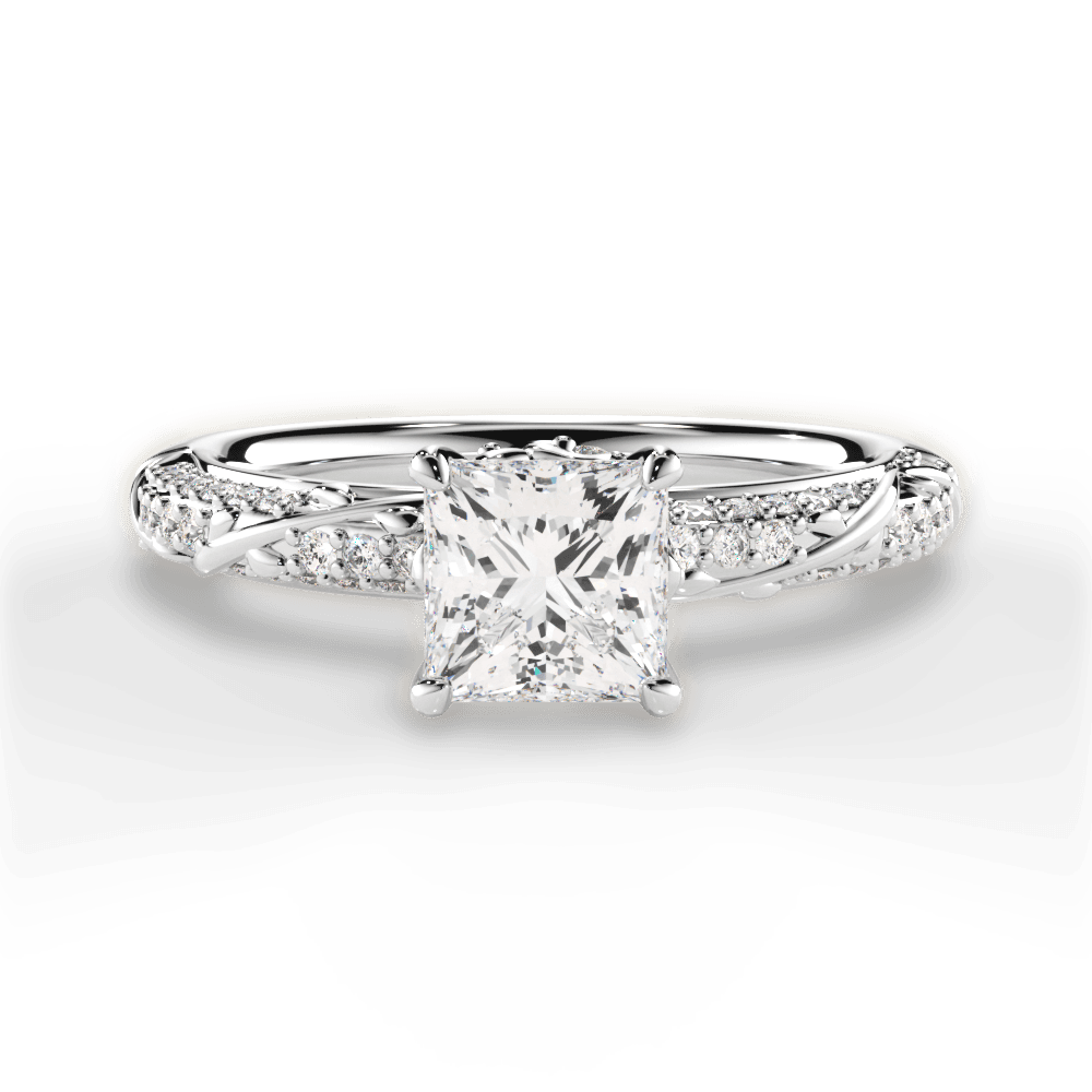 14kt White Gold/18kt White Gold/Platinum/princess/top