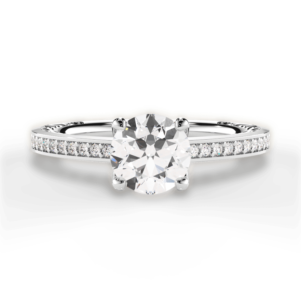 14kt White Gold/18kt White Gold/Platinum/round/top