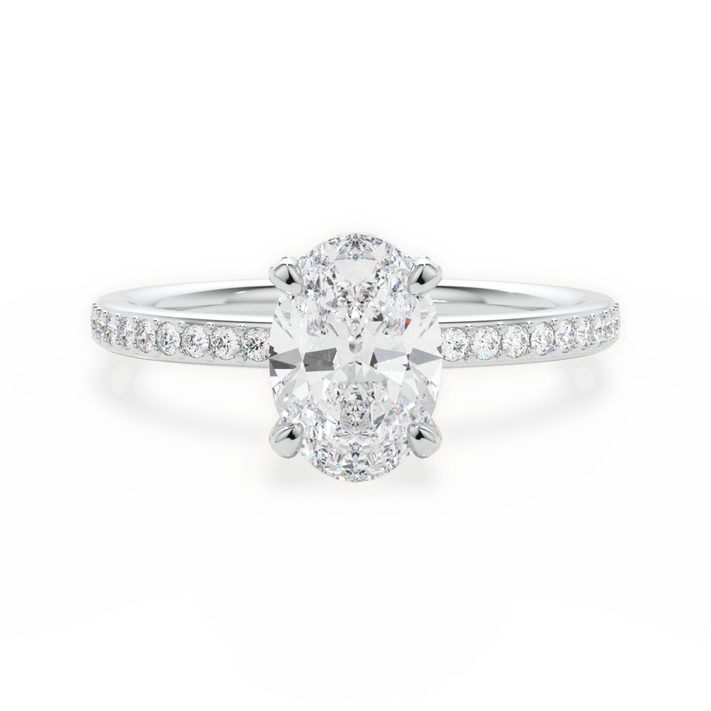 14kt White Gold/18kt White Gold/Platinum/oval/top