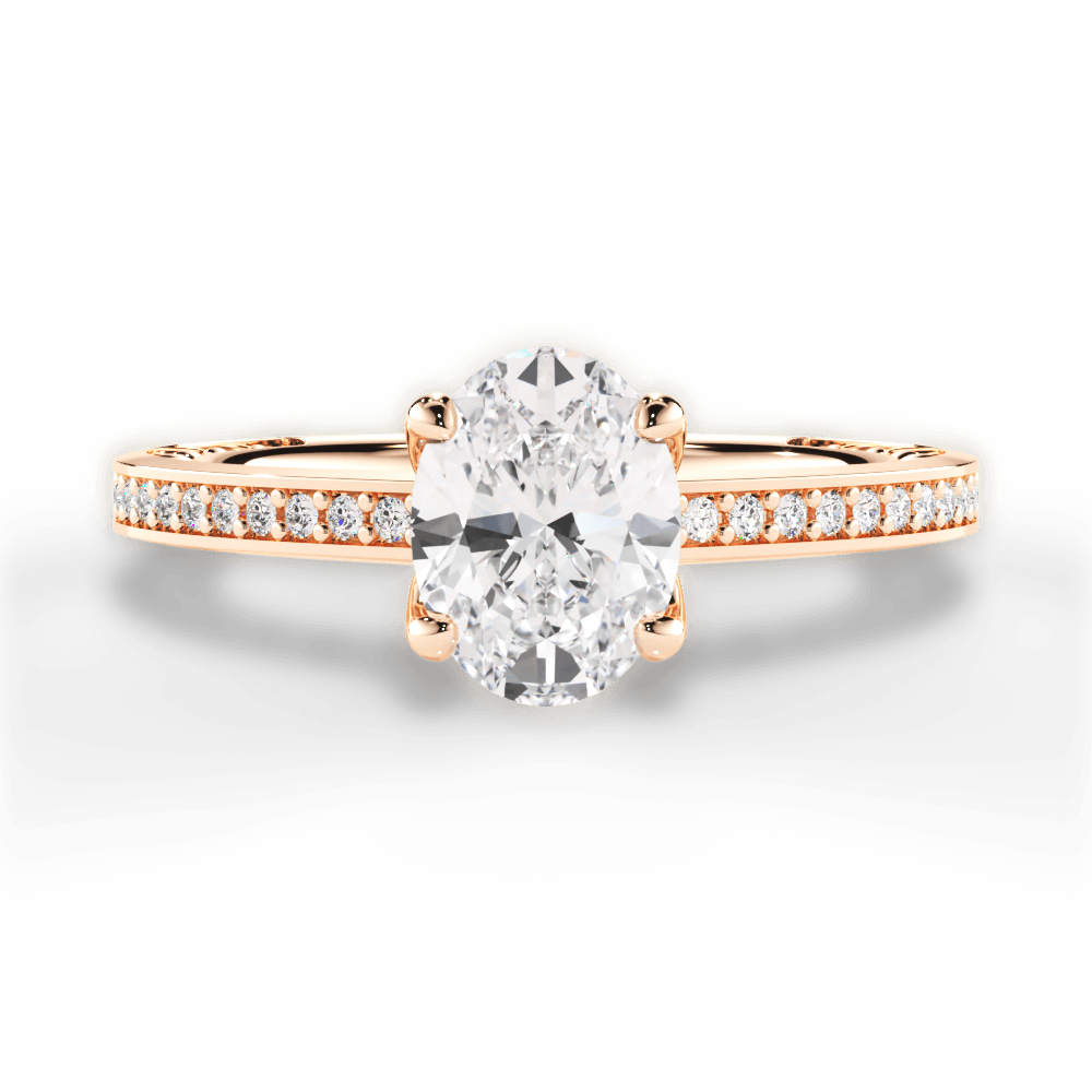 14kt Rose Gold/18kt Rose Gold/oval/top