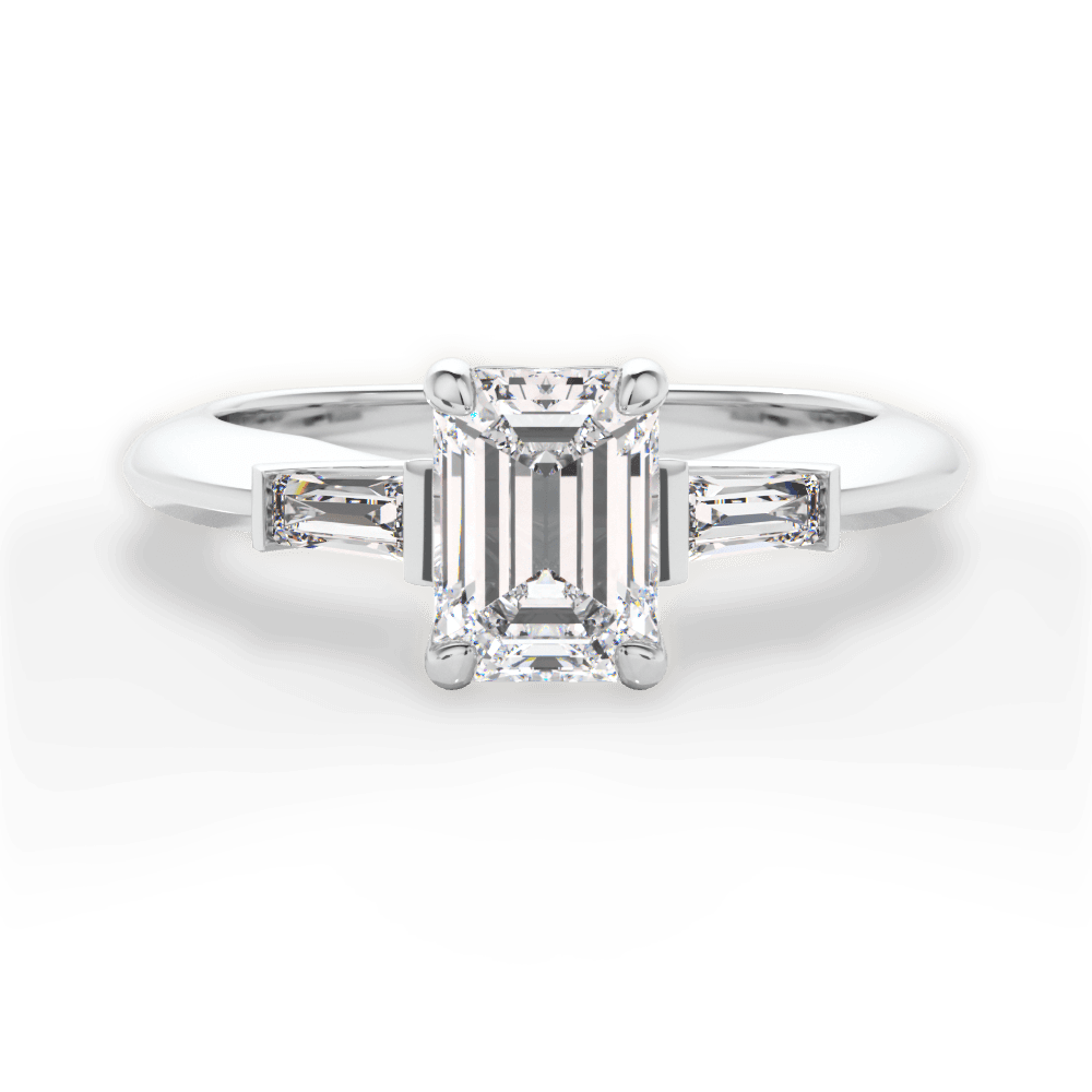 14kt White Gold/18kt White Gold/Platinum/emerald/top
