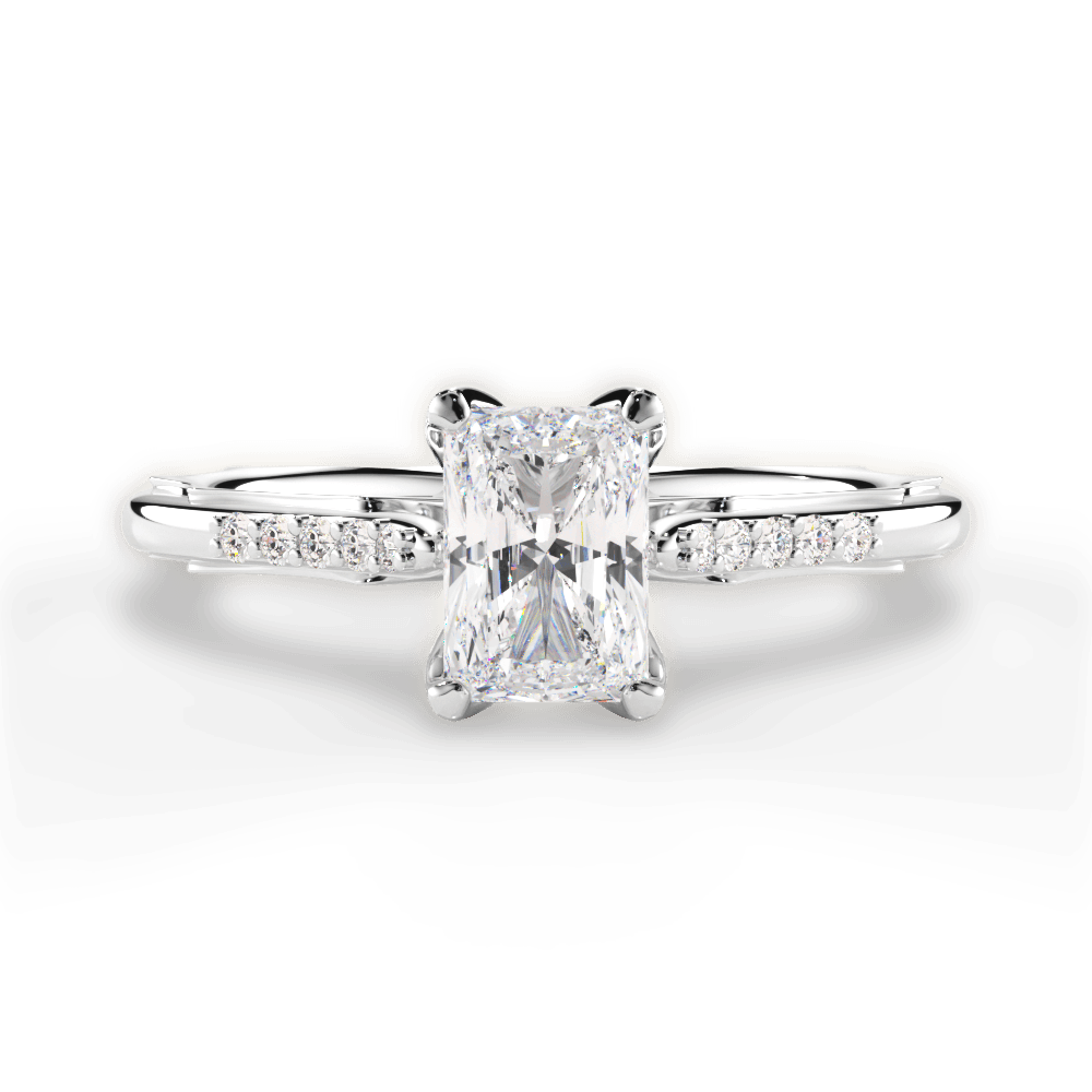 14kt White Gold/18kt White Gold/Platinum/radiant/top