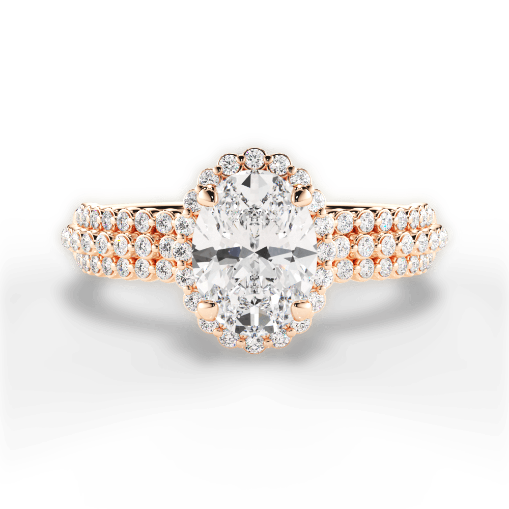 14kt Rose Gold/18kt Rose Gold/oval/top
