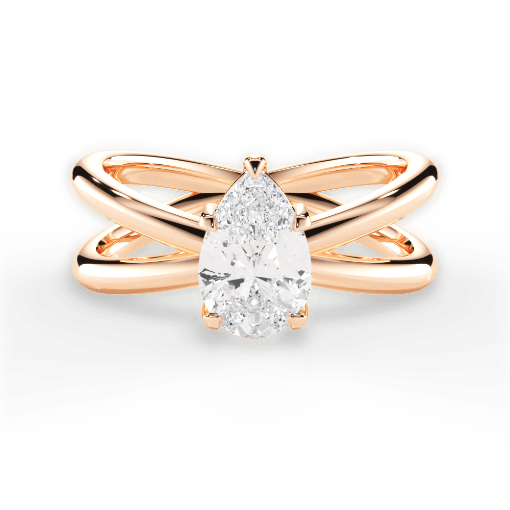 14kt Rose Gold/18kt Rose Gold/pear/top