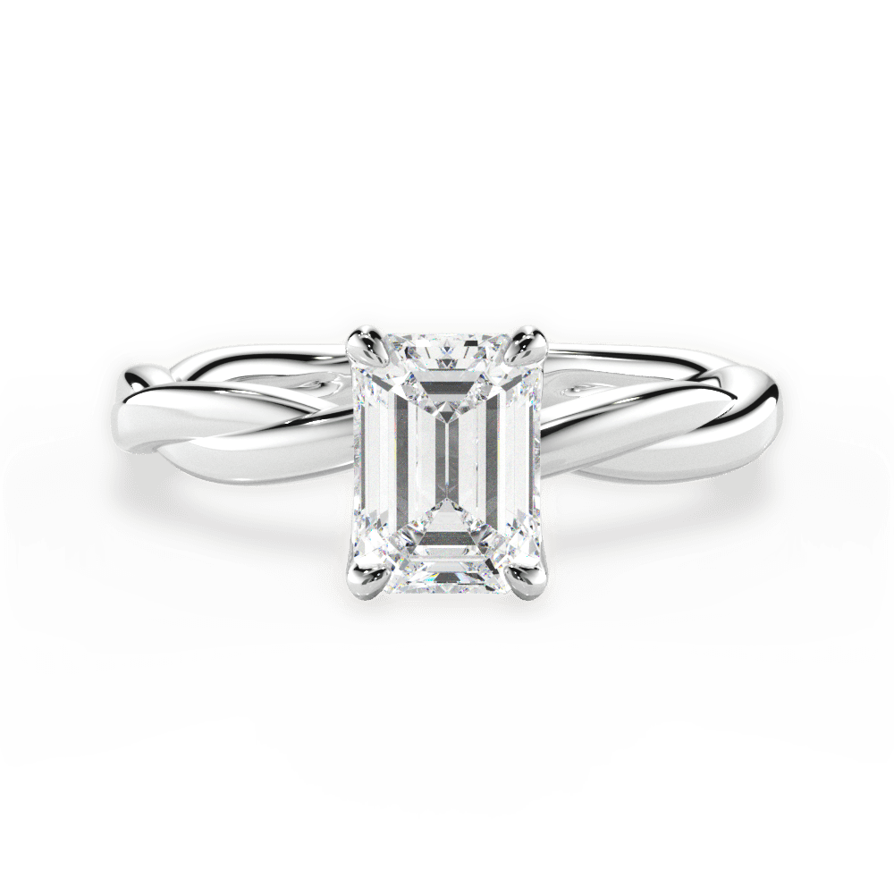 14kt White Gold/18kt White Gold/Platinum/emerald/top