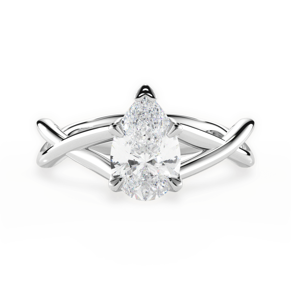 14kt White Gold/18kt White Gold/Platinum/pear/top
