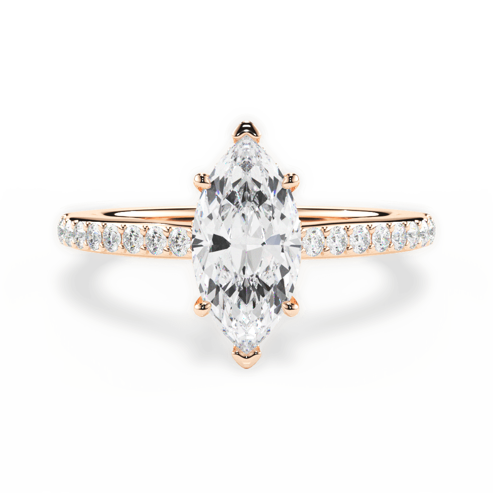 14kt Rose Gold/18kt Rose Gold/marquise/top