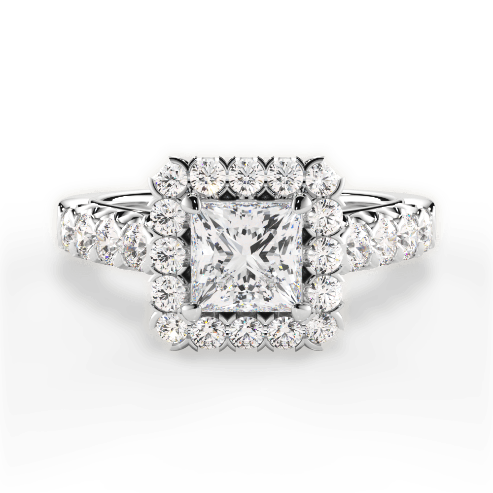 14kt White Gold/18kt White Gold/Platinum/princess/top