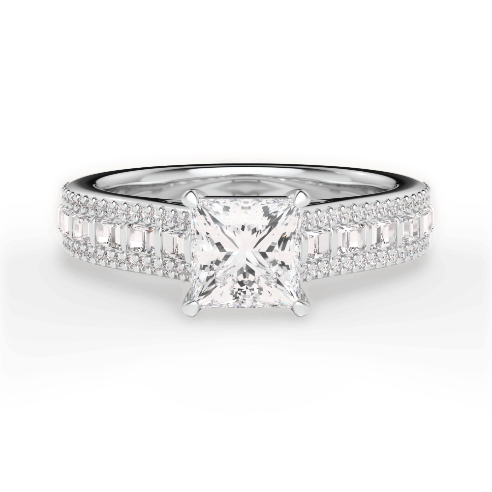 14kt White Gold/18kt White Gold/Platinum/princess/top