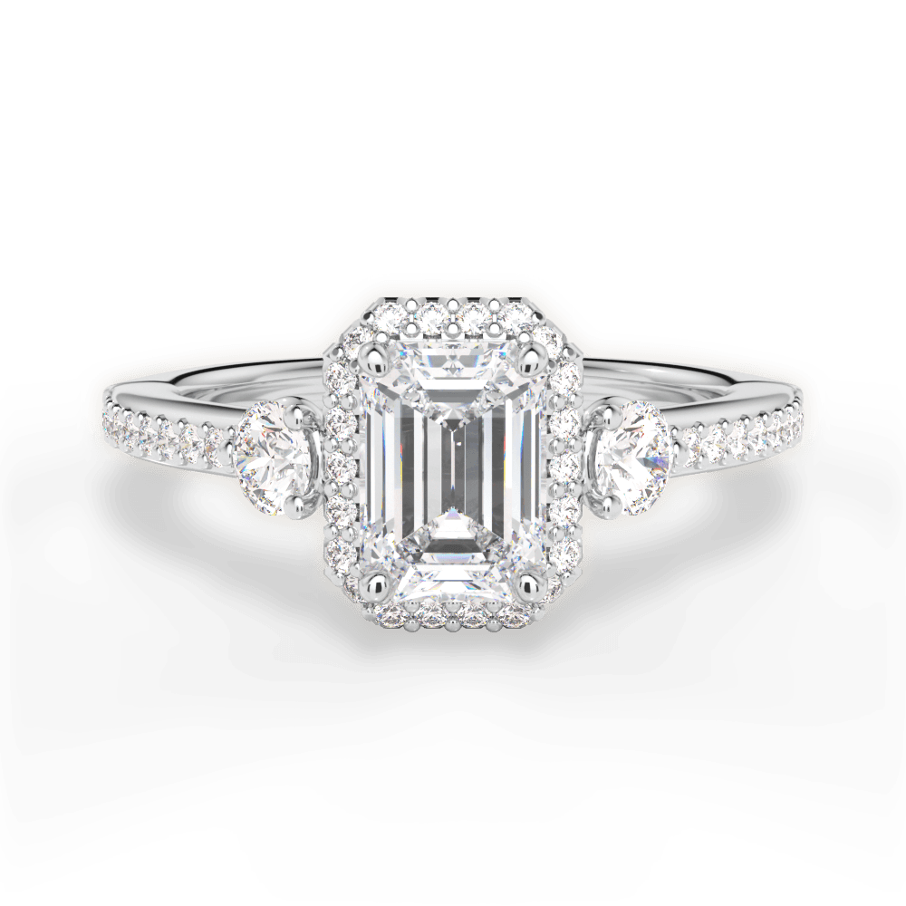 14kt White Gold/18kt White Gold/Platinum/emerald/top