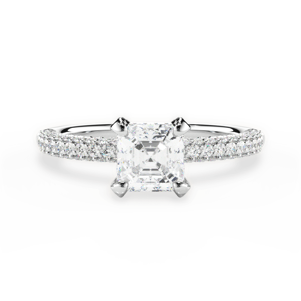 14kt White Gold/18kt White Gold/Platinum/asscher/top