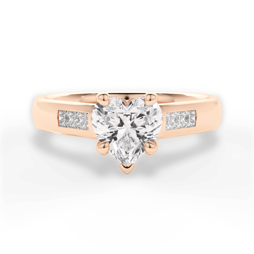 14kt Rose Gold/18kt Rose Gold/heart/top