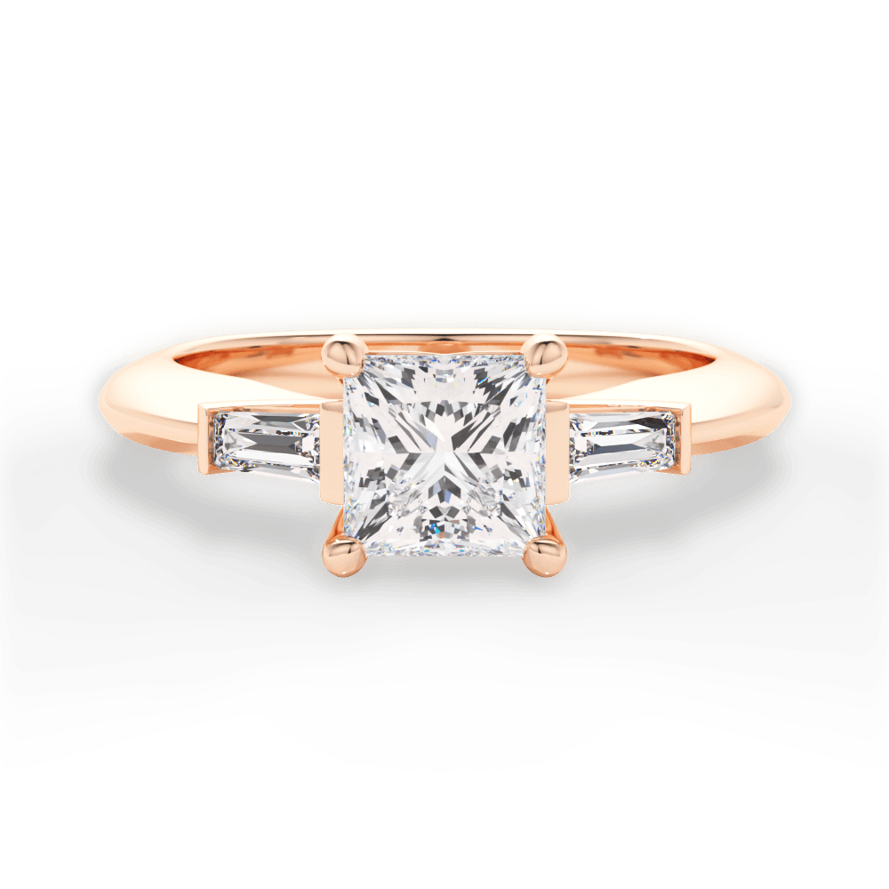 14kt Rose Gold/18kt Rose Gold/princess/top